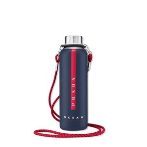 Prada Luna Rossa Stainless Steel Screw-Top 16 oz Water Bottle Dark Blue NIB